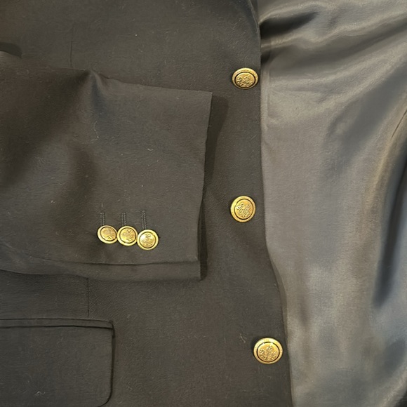 Vintage Navy blue wool blazer suiting S. Cohen fabric Canada. USA Eugene Oregon - Picture 2 of 8